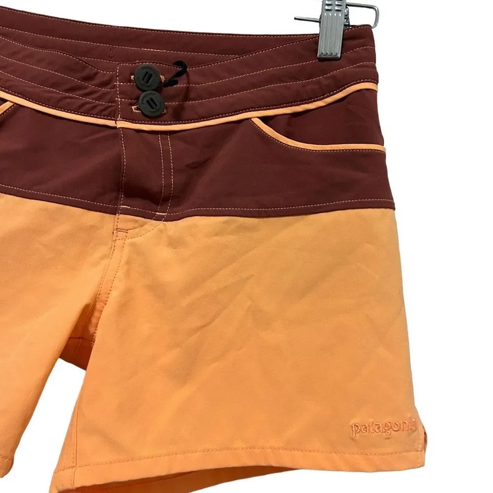 Patagonia Shorts Button Meridian Colorblock Orange Women's Size 0